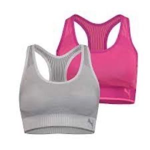 PUMA Sports Bra 4 pcs Size Large (36-38) Black/White/Pink/Grey Convertible back